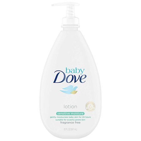 Baby Dove Face and Body Lotion for Sensitive Skin Sensitive Moisture Fragrance-Free Baby Lotion 20 Oz