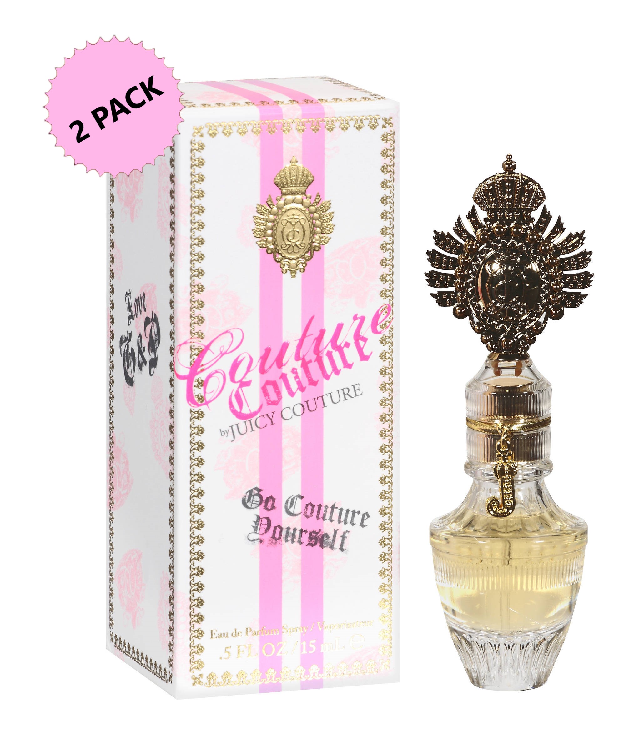2-PACK Juicy Couture Eau De Parfum Spray, Bottle Features a Juicy 