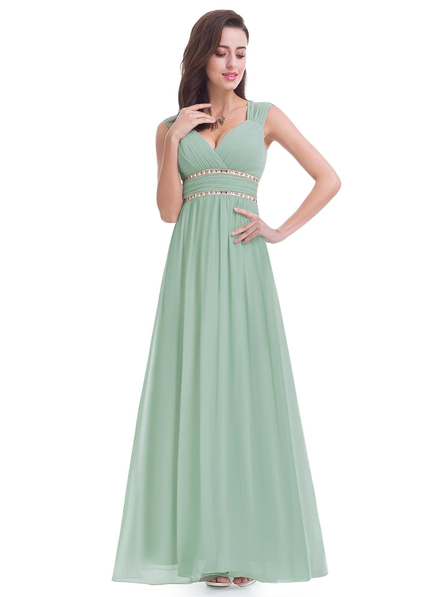 Ever-Pretty Juniors's Elegant Full-Length Bridal Party Dresses for Juniors 08697J Mint Green US9