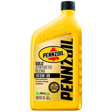 (6 Pack) Pennzoil Gold 5W-30 Dexos Synthetic Blend Motor Oil, 1 Qt