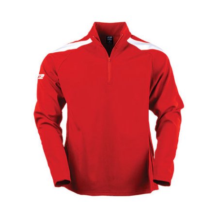 3N2 3070-35-XS Rbi Fleece Zip Pullover, Red, Extra Small