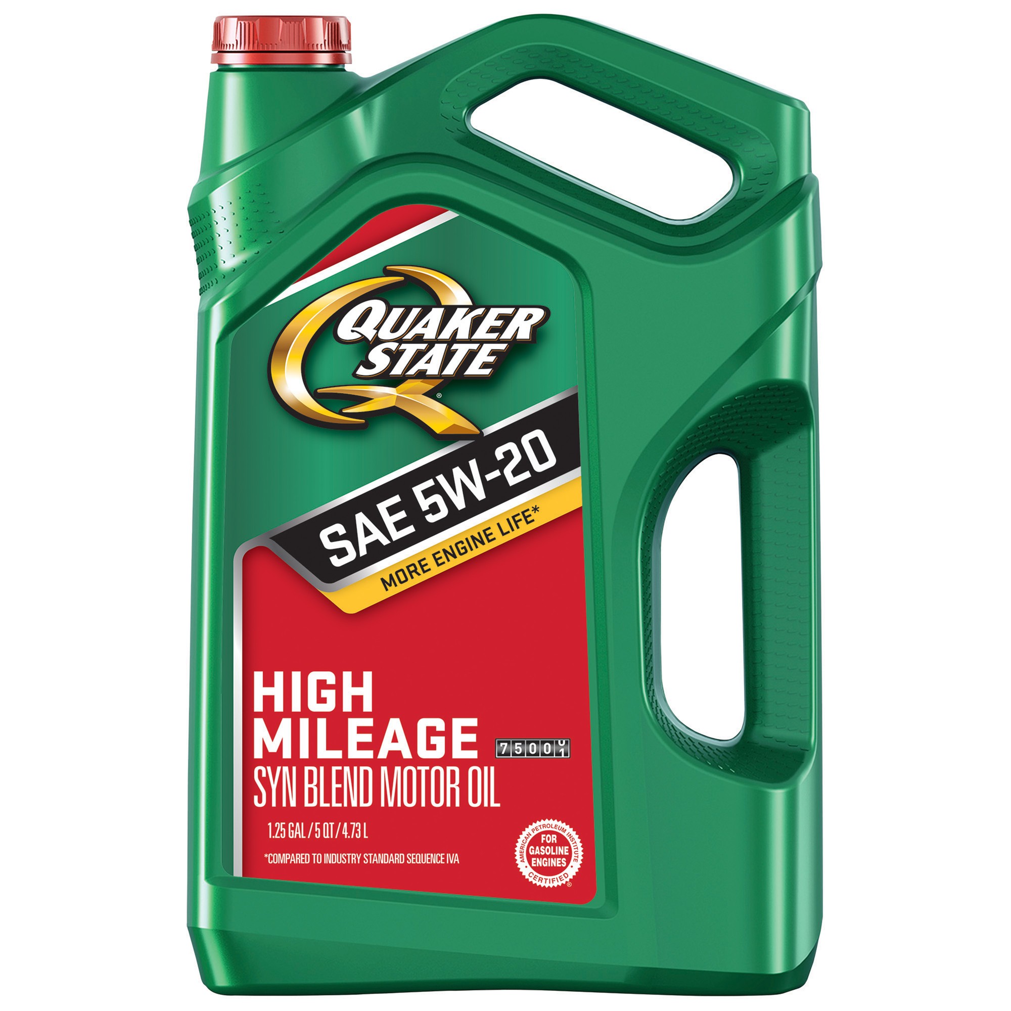(3 Pack) Quaker State Defy High Mileage 5W-20 Synthetic Blend Motor Oil, 5 Qt.