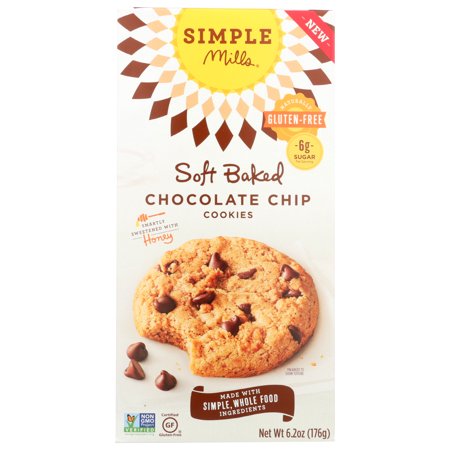 (6 Pack) SIMPLE MILLS CHOCOLATE CHIP COOKIES, 6.2 OZ