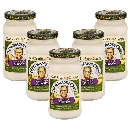 (5 Pack) Newman's Own Roasted Garlic Alfredo Sauce, 15 Oz