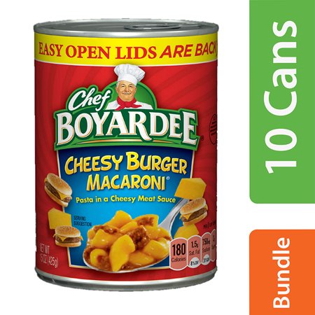 (10 Pack) Chef Boyardee Cheesy Burger Macaroni, 15 Oz