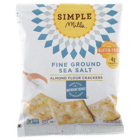 (24 Pack) SIMPLE MILLS, CRACKERS, SEA SALT ALMOND FLOUR, 1.4 OZ