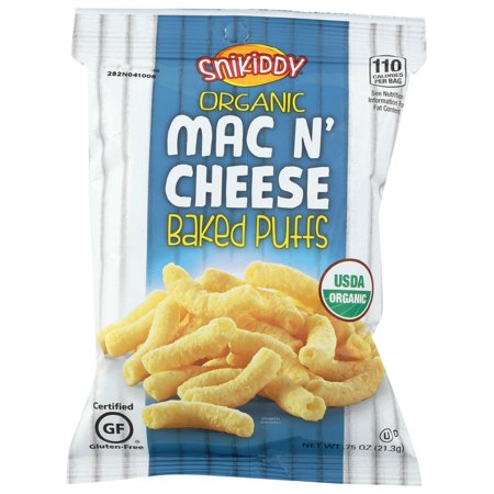 (72 Pack) Snikiddy Snacks Corn Puffs - Organic - Mac - Cheese, .75 Oz