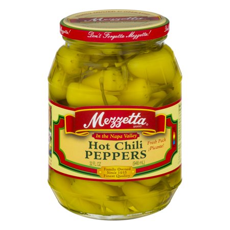 (6 Pack) Mezzetta Hot Chili Peppers, 32 Oz