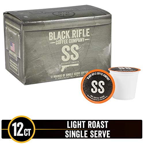 Silencer Smooth Light Roast Single Serve Coffee Rounds by Black Rifle Coffee Company | 12 Count Coffee Pods | Compatible with Keurig K Cup Brewers | C