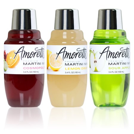 Amoretti Premium Martini Cocktail Mix Classic Minis, 3.4 Fl Oz, 3-Count (Cosmopolitan, Lemon Drop and Sour Apple)