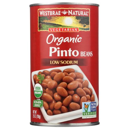 (12 Pack) Westbrae Canned Vegetables, Pinto Beans, Organic, 25 Oz.