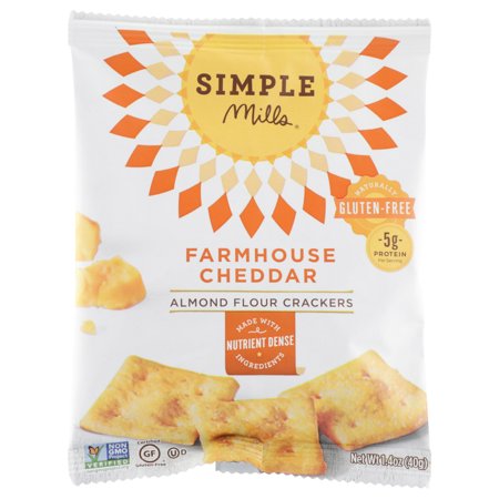 (24 Pack) SIMPLE MILLS, CRACKERS, CHEDDAR ALMOND FLOUR, 1.4 OZ