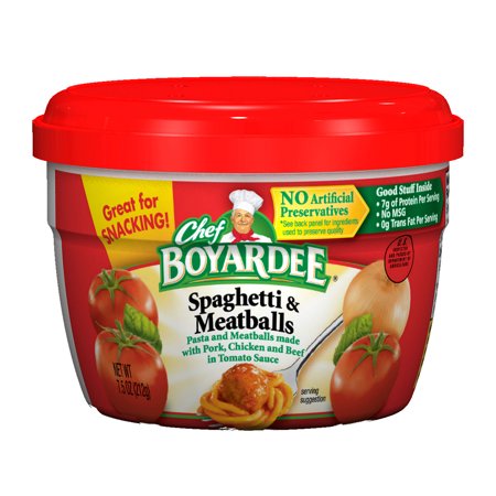 (8 Pack) Chef Boyardee Spaghetti & Meatballs in Tomato Sauce, 7.5 Oz.