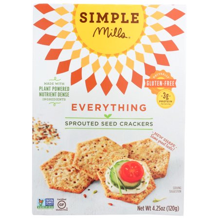 (6 Pack) SIMPLE MILLS EVERYTHING SPROUTED SEED CRACKERS, 4.25 OZ.