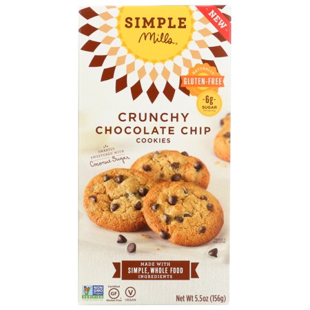 (6 Pack) SIMPLE MILLS CHOCOLATE CHIP CRUNCHY COOKIES, 5.5 OZ.