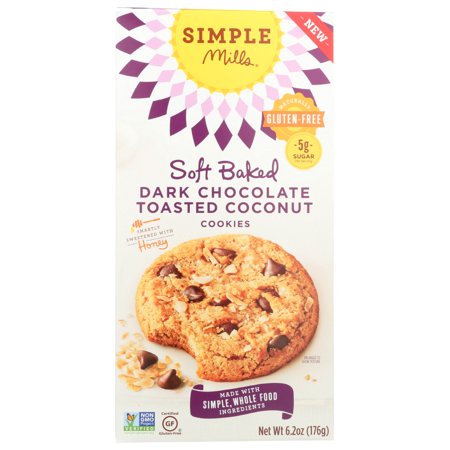 (6 Pack) SIMPLE MILLS - COOKIE SOFT BAKED DARK CHOCOLATE CN, 6.2 OZ