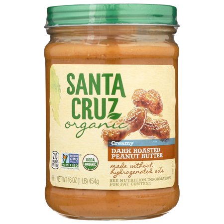 (6 Pack) Santa Cruz Organic Organic Peanut Butter - Dark Roast Creamy , 16 Oz