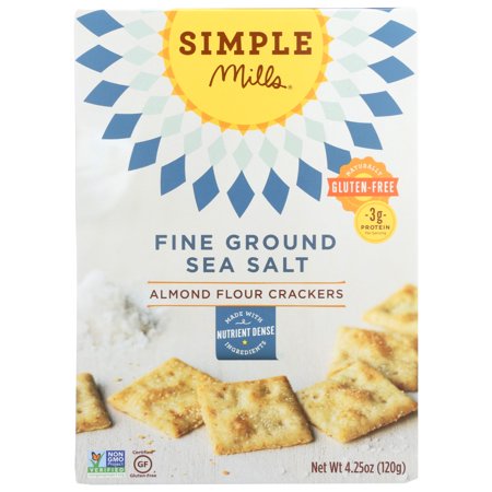 (6 Pack) SIMPLE MILLS CRACKERS, FINE GROUND SEA SALT, ALMOND FLOUR, 4.25 OZ.
