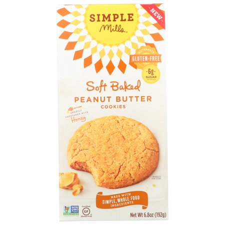 (6 Pack) SIMPLE MILLS - COOKIE SOFT BAKED PEANUT BUTTER, 6.8 OZ