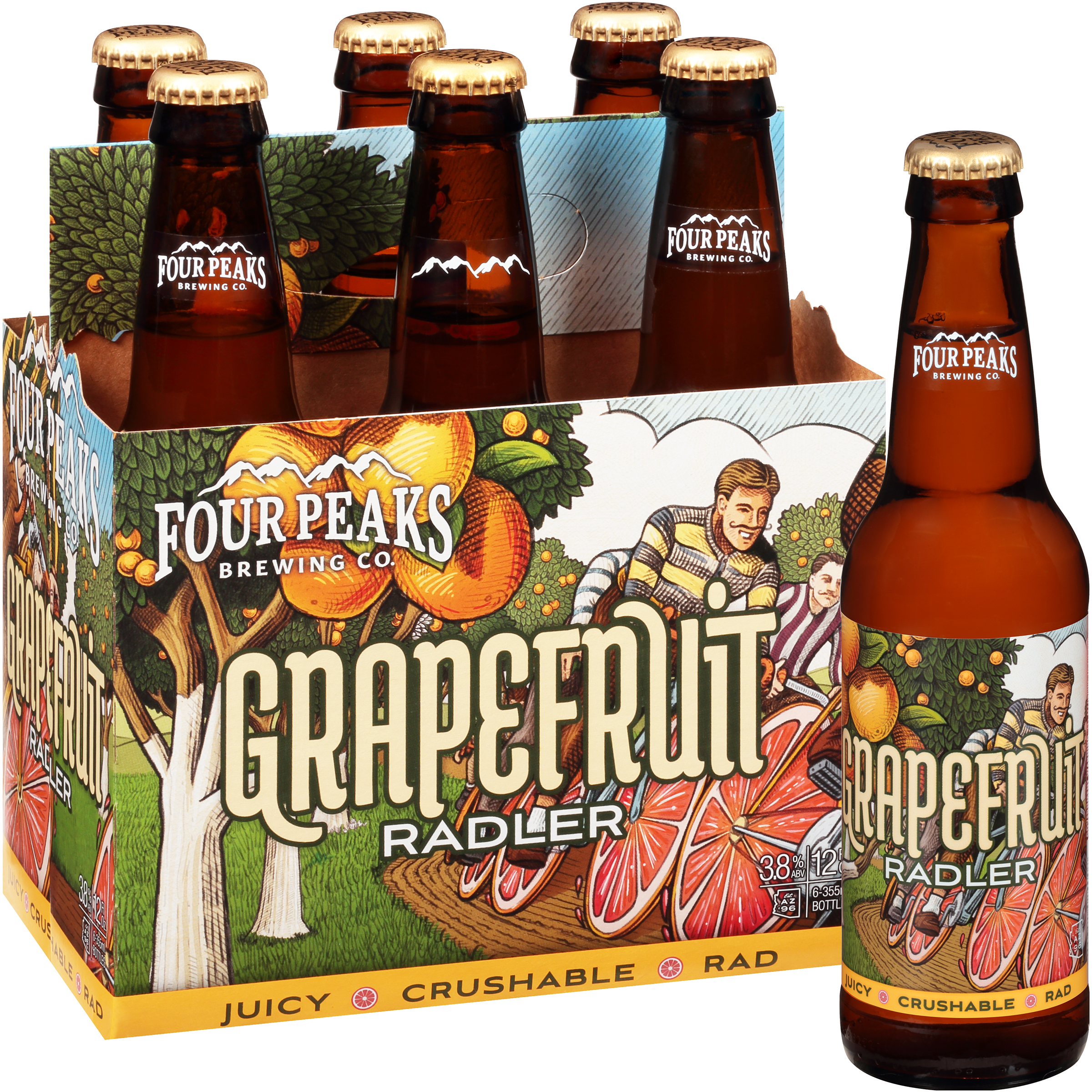 Four Peaks Grapefruit Radler, 6 Pack 12 Fl. Oz. Bottles, 3.8% ABV