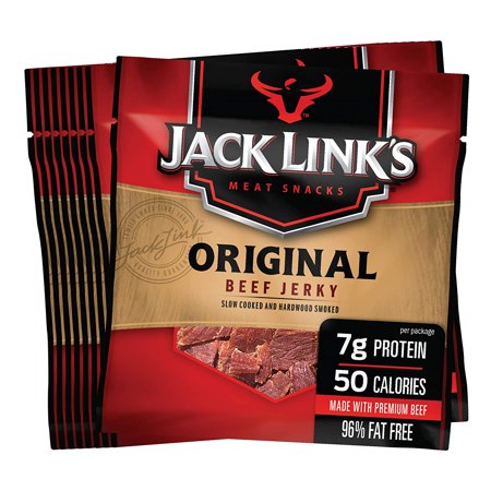 Jack Link’s Beef Jerky, Original, 0.625 Ounce – Flavorful Meat Snack for Lunches, Ready to Eat – 7g of Protein, Made with 100% Beef – No Added