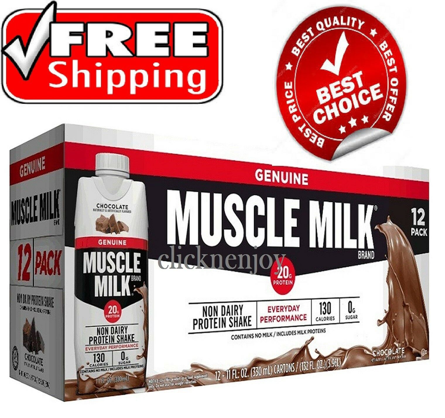 Muscle Milk Genuine Non-Dairy Protein Shake  Chocolate (11 Fl. Oz.  12 Pk.)