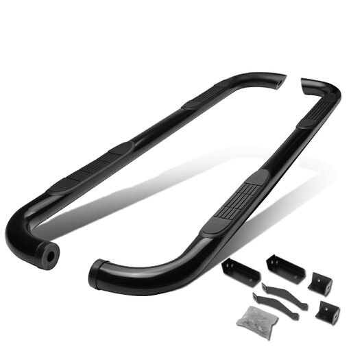 DNA Motoring STEPB-3-051-BK for 2004 to 2015 Nissan Titan Crew Cab 3  Powderedcoated Round Tubing Running Board Side Step Bars 05 06 07 08 09 10 11 12