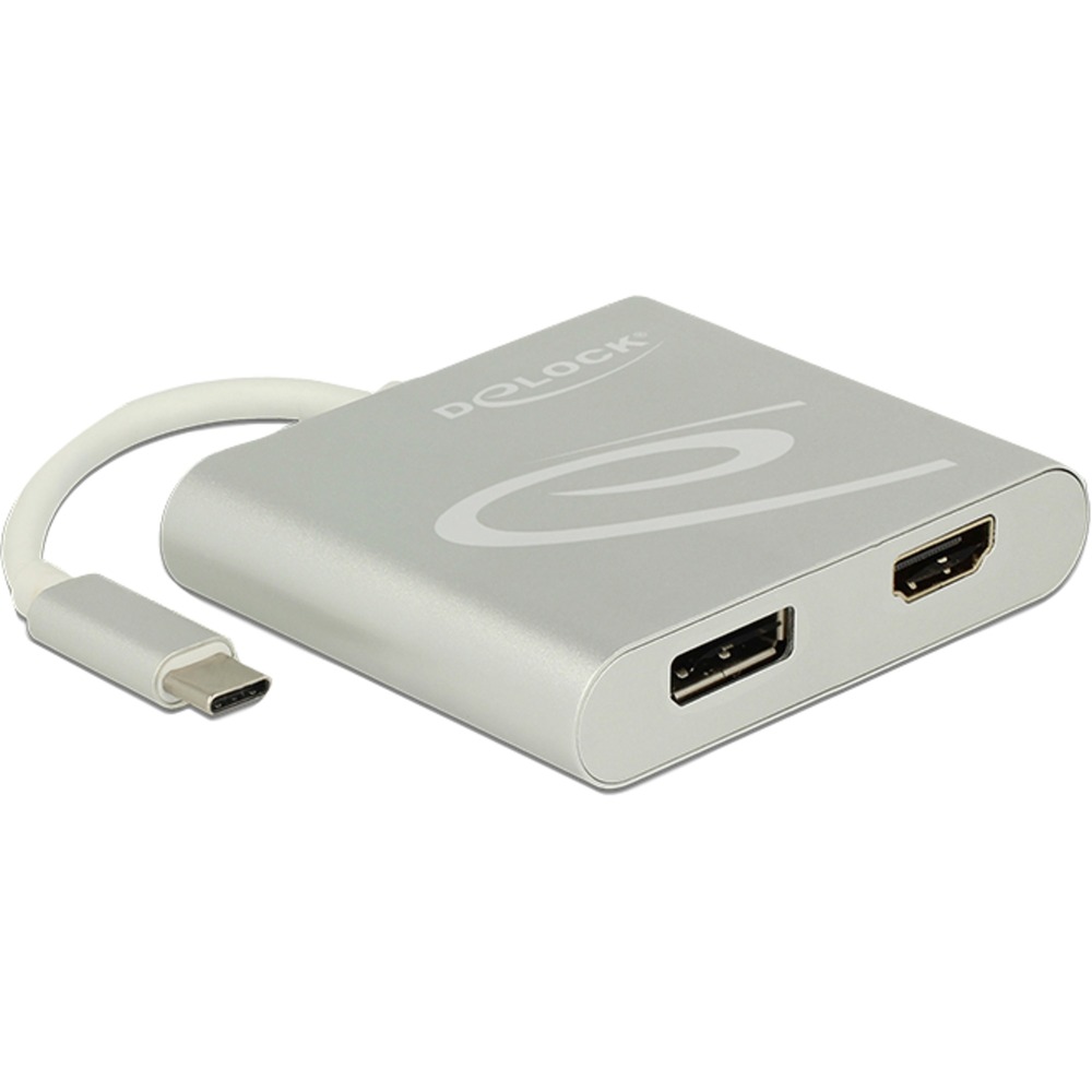 DeLOCK 87716 Videokabel-Adapter 0,1 M USB Typ-C HDMI + DisplayPort Silber (87716)