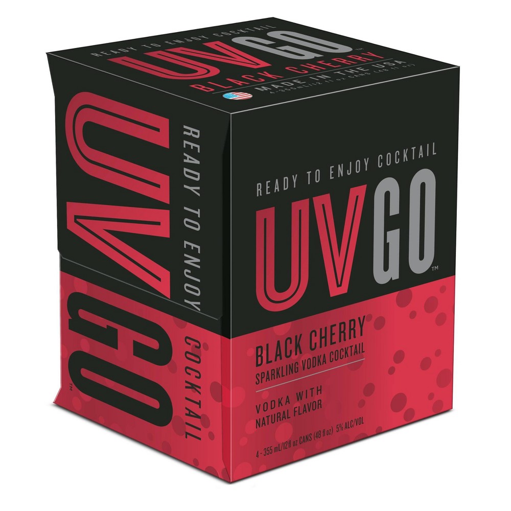 UVGO Black Cherry Sparkling Vodka Cocktail - 12 Fl Oz Can