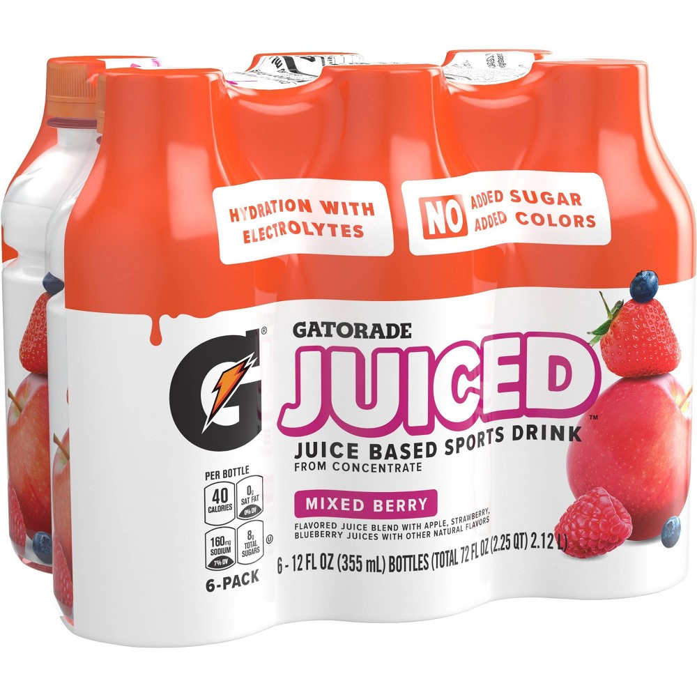 Gatorade Juiced Mixed Berry Juice Drink - 6pk/12 Fl Oz Bottles