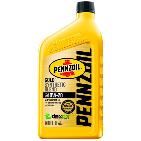 (6 Pack) Pennzoil Gold 0W-20 Dexos Synthetic Blend Motor Oil, 1 Qt