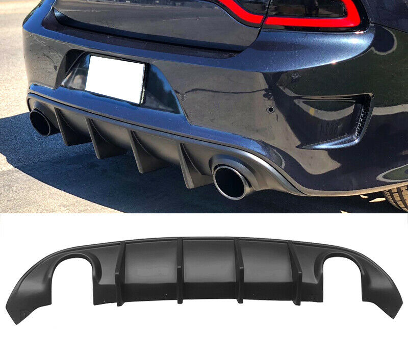 ECOTRIC Rear Lip Bumper Diffuser for 2015-2023 16 17 18 19 20 21 22 Dodge Charger Scat SRT Pack Daytona PP Splitter Spoiler Valance Chin Diffuser Body