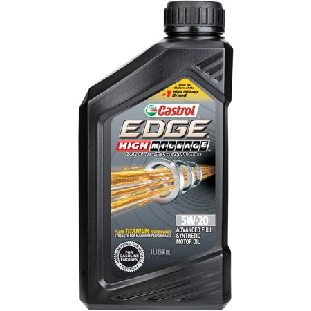 Castrol 06122 EDGE High Mileage 5W-20 Advanced Full Synthetic Motor Oil, 1 Quart, 6 Pack