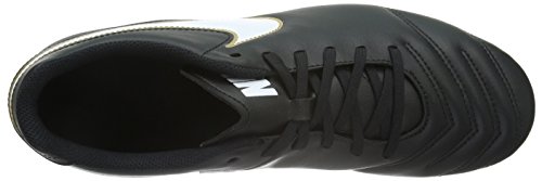 Nike TIEMPO RIO III FG Mens Black White Gold Athletic Outdoor Soccer Cleats (Medium,10,Black/White/Gold)
