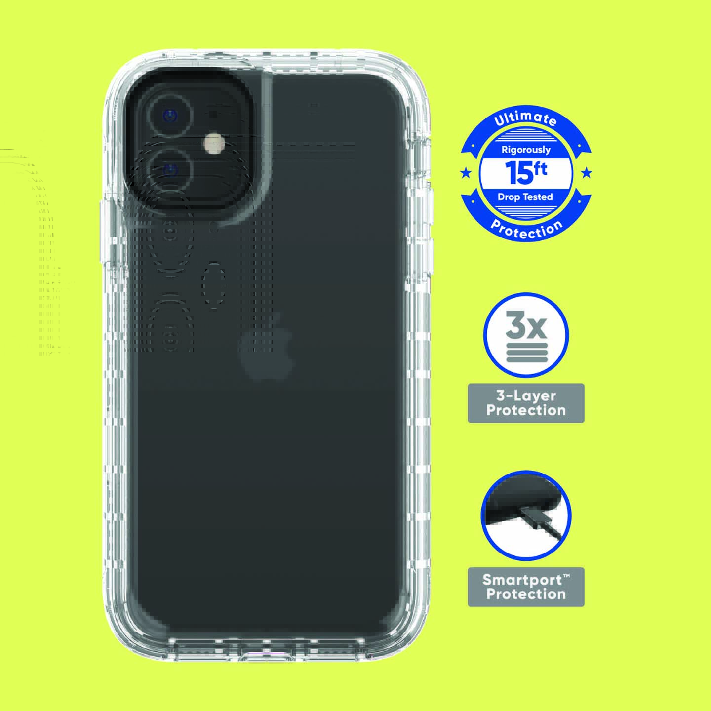 Photo 1 of Onn. Rugged Phone Case with Holster for iPhone 11 / iPhone XR - Clear