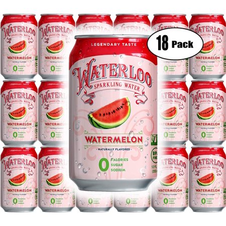 Waterloo Watermelon Sparkling Water, 12 Fl Oz Can (Pack of 18, Total of 216 Oz)