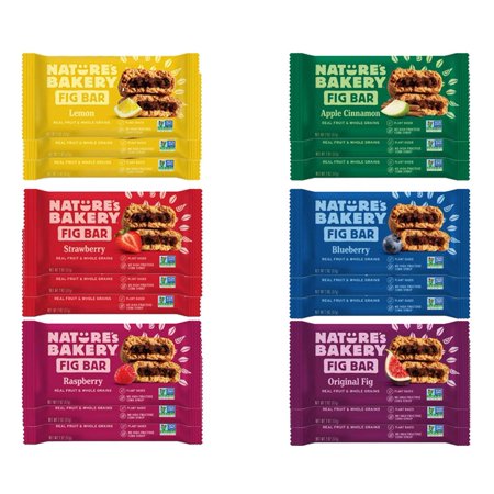 Nature's Bakery Whole Wheat Fig Bars - All Natural, Non-GMO, Vegan Plant-Based Snack - 18 Count Variety Sampler Pack