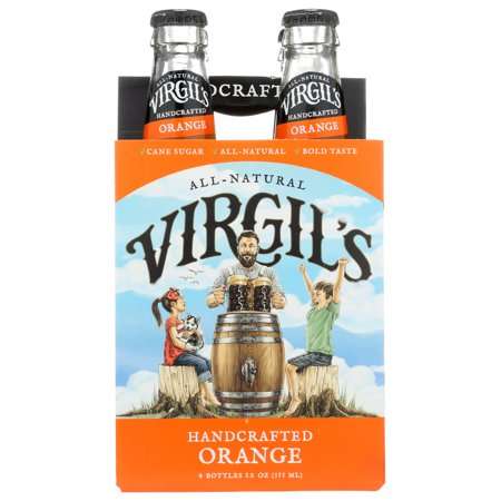 (6 Pack) Virgil'S Rootbeer Cream Soda - Orange Cream, 4/12 Fl Oz