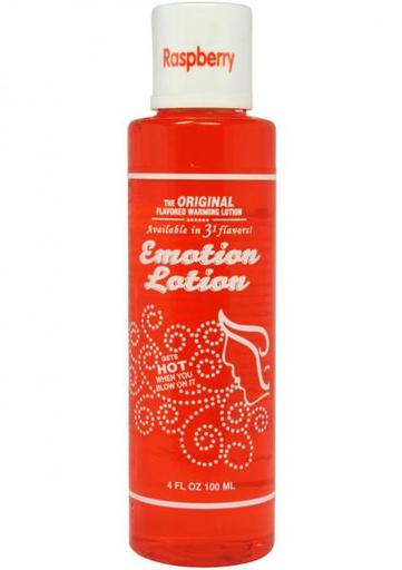Gift Set of Emotion Lotion Flavored Water Based Warming Lotion Raspberry 4 Ounce and a Bottle of Astroglide 2.5 Oz - All
