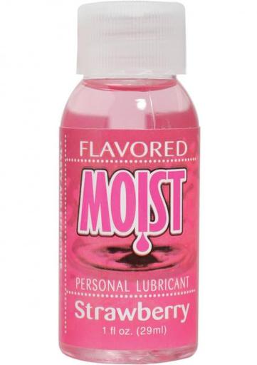 Moist Flavored Personal Water Based Lubricant Strawberry 1 Ounce-(Package of 4)