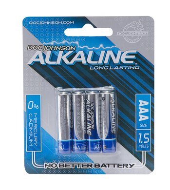 Gift Set of Doc Johnson Alkaline Batteries - 4 Pack AAA and a Bottle of Astroglide 2.5 Oz