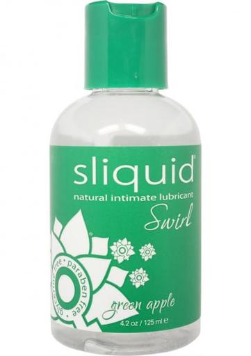 Gift Set of Sliquid Swirl Flavored Water Based Lubricant Green Apple Tart 4.2 Ounce and a Bottle of Astroglide 2.5 Oz - All