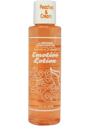 Emotion Lotion Flavored Water Based Warming Lotion Peaches and Cream 4 Ounce-(Package of 3)