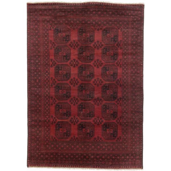 Ecarpetgallery Hand-knotted Khal Mohammadi Black and Red Wool Rug (6'6 X 9'2)