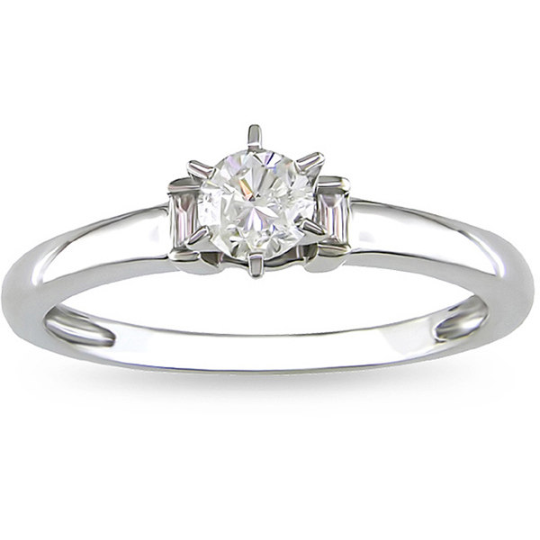 Miadora 14k White Gold 1/3ct TDW Diamond Solitaire Engagement Ring (7)