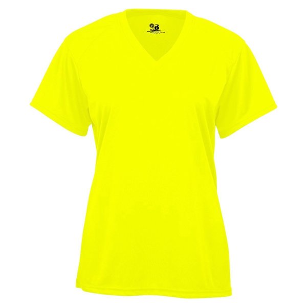 Custom Badger Sport B-Core Ladies'/Girls' SS V-Neck Tee Yellow