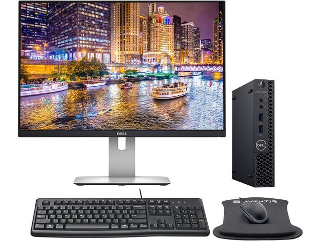 Dell Optiplex 3070 Micro PC Desktop Bundle with Dell U2415 Monitor, Keyboard, Mouse, and Mouse Pad, Intel Core I3-9100T, 8GB DDR4, 500GB NVMe SSD.
