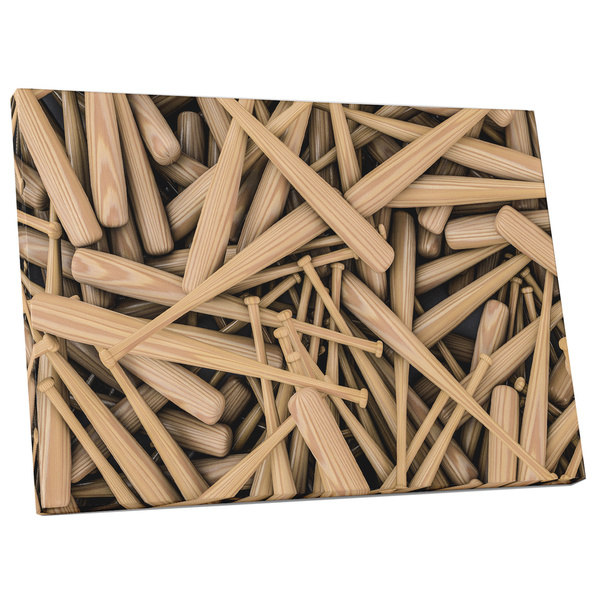 Pop Art 'Overlapping Baseball Bats' Gallery Wrapped Canvas Wall Art