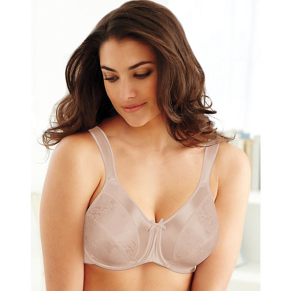 Bali Women's Satin Nude Tracings Underwire Minimizer Bra