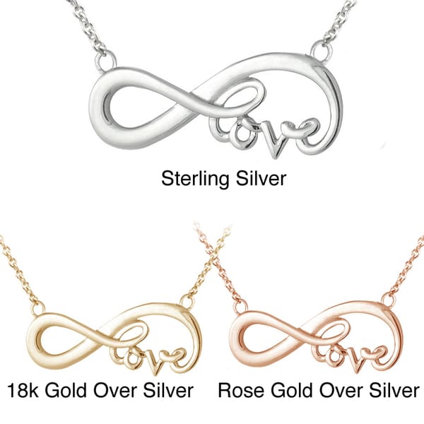 Mondevio Sterling Silver Infinity Love Necklace